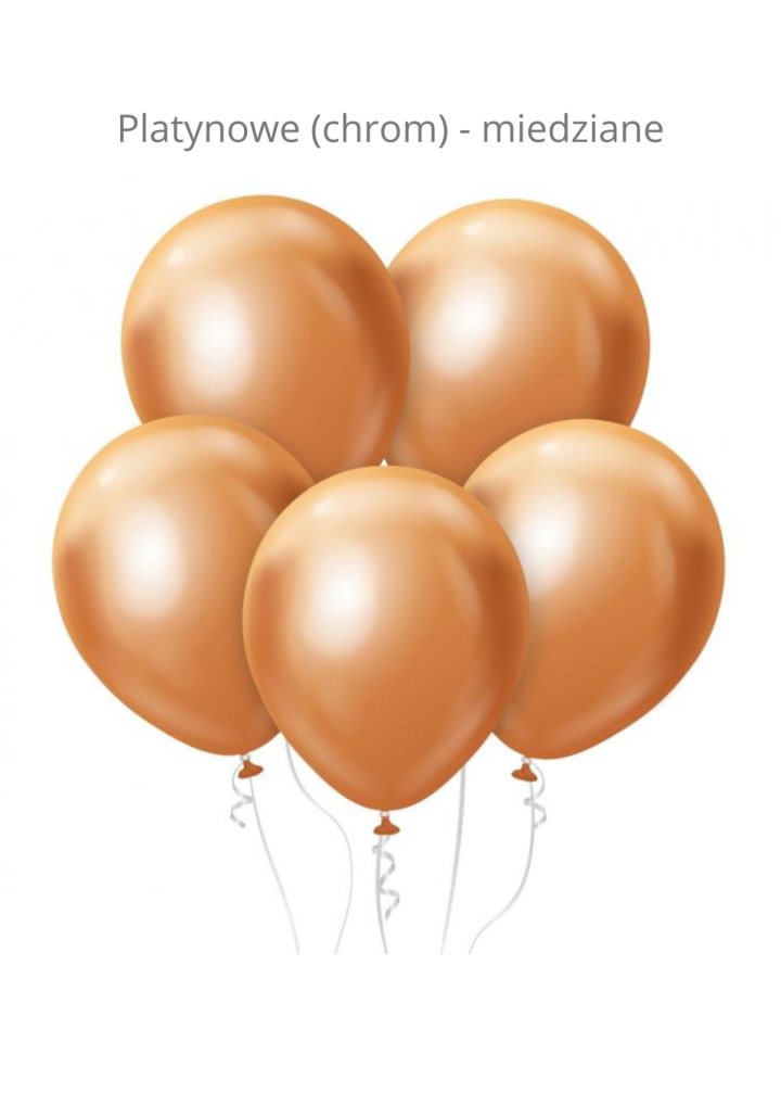 Balon MIEDZIANY chrom / platynowy 30cm